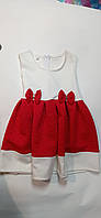 Дитячий стильний сарафан для дівчинки білий із червоним 3-5 років