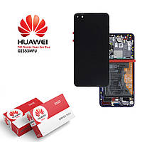 Дисплей для Huawei P40 (ANA-AN00, ANA-TN00), модуль (екран і сенсор) з рамкою, чорний, оригінал (02353MFA)