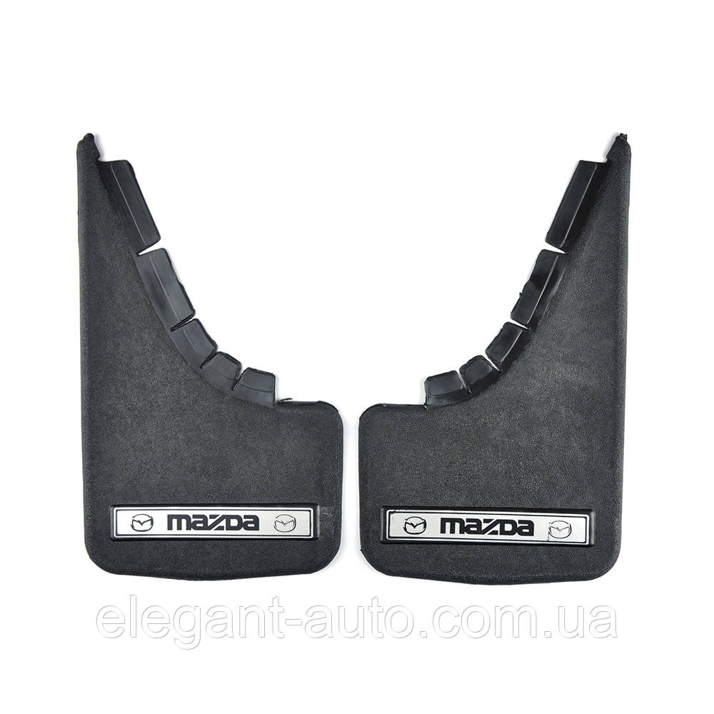Бризковики малі "Mazda" Серебренн. напис,  м'яка структурна гума "Mud-Flaps" (2шт)