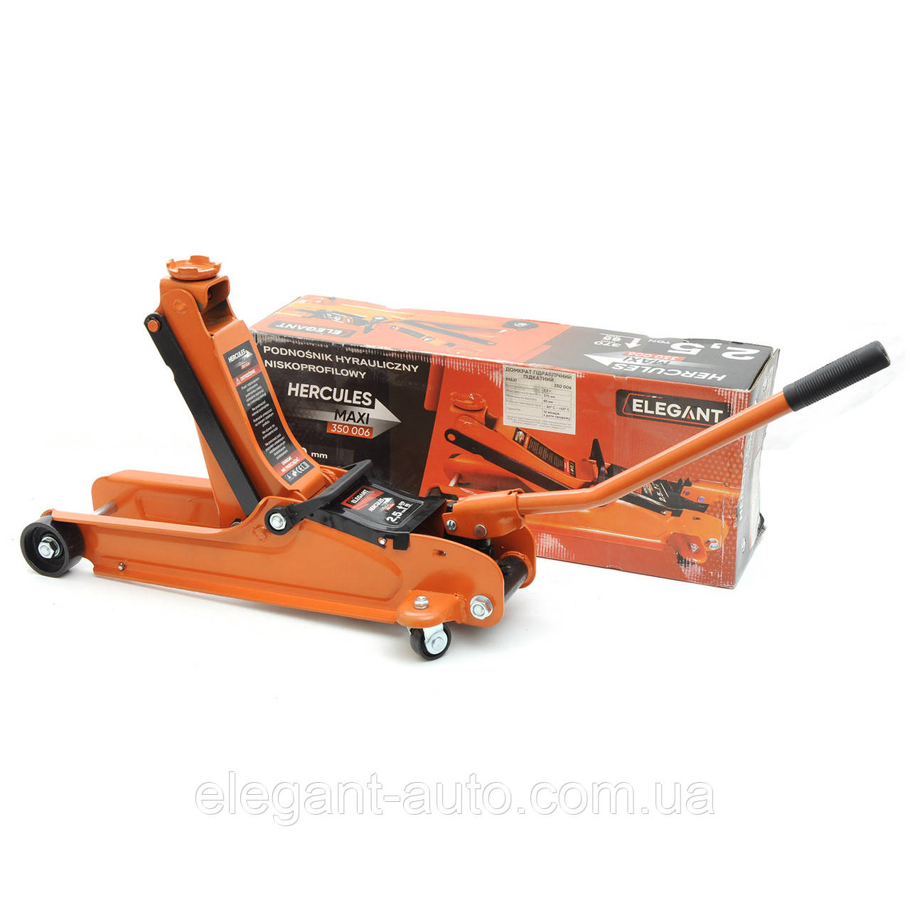 Домкрат гідравлічний підкатний 2.5т 85-370мм картон 12кг "EL" 350 006