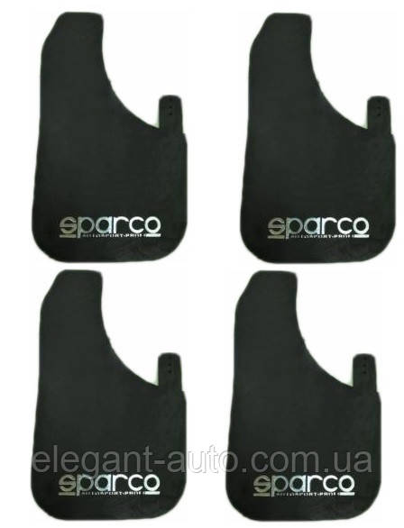 Бризковики великі чорні - 4шт - "SPARCO" - 450х280 - з вирізом (гумо-пласт)