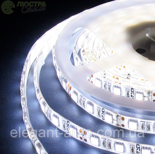 Стрічка Діодна 12v 50см біла SMD (5050) гнучка / поліуретан покриття "Econom"