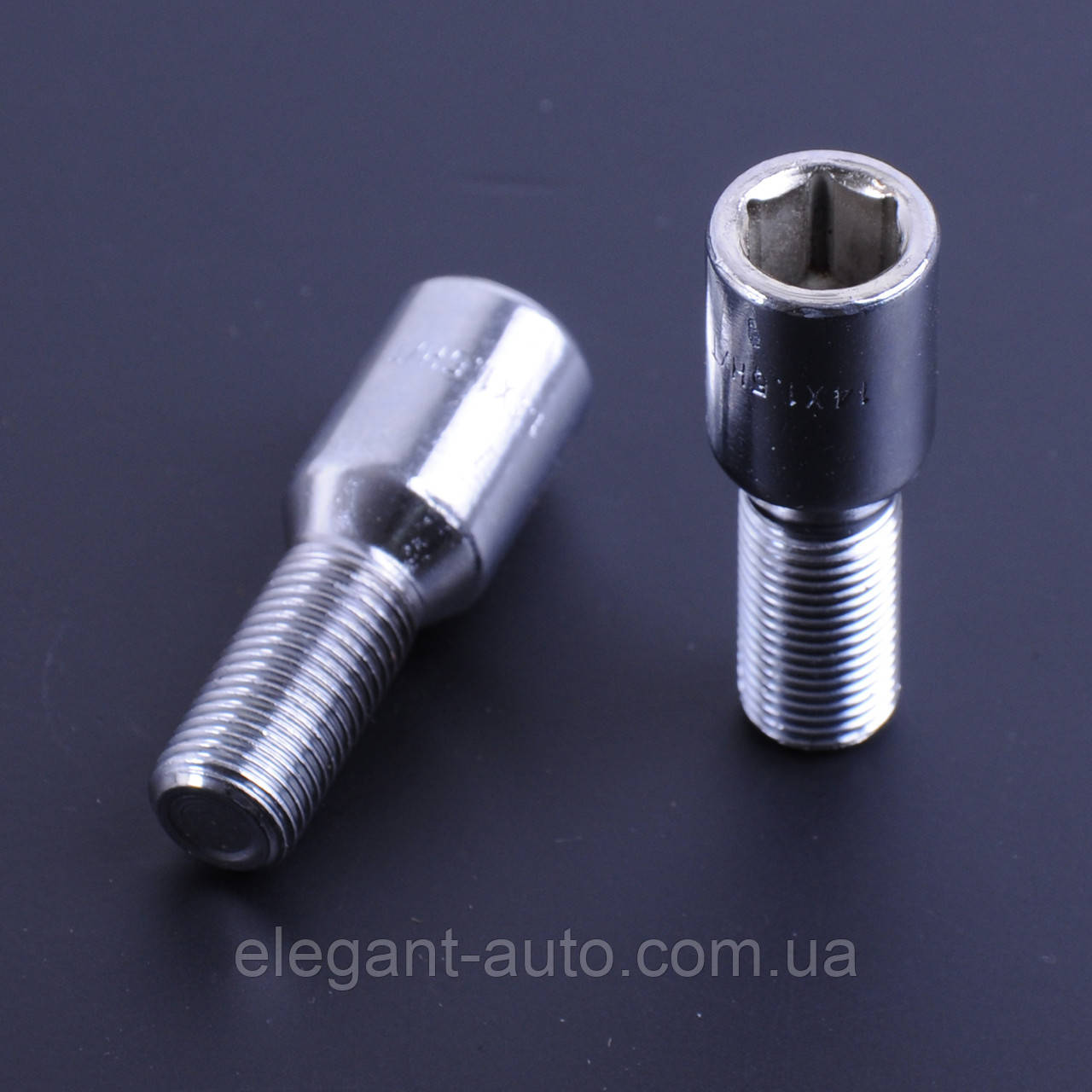 Болт колісний 14х1,5х28 хром конус внутрішній. шестигрн. (10 шт) (пакет) F 454