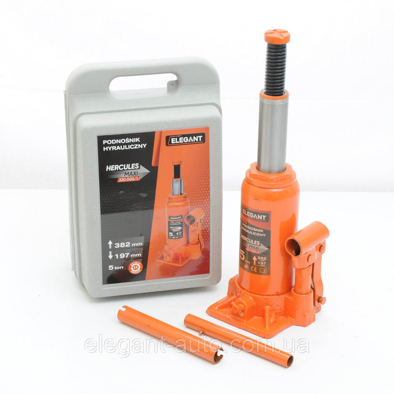 Домкрат гідравлічний  5т (валіза) висота 197-382мм "EL" 330 005/1 (4шт/ящ)