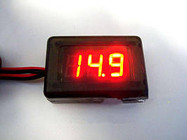 Вольтметр 12V червоний. диспл. на скотчі (Стандарт)
