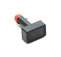 Вольтметр у прикурку 12V/24V (довгий) червоний. диспл.