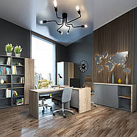 Современная модульная мебель Connect для офиса, кабинета руководителя цвета дуб сонома трюфель / антрацит