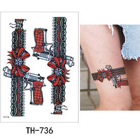 Флеш Тату. 21*15 См. Тимчасова. Перевідна. Набір, Зброя, Пістолети, Револьвери, Пов'Язки, Th-736 (S), Кольорові