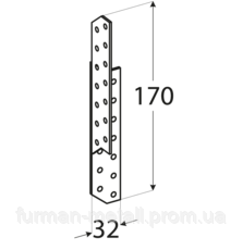 LK2 - Крепление для стропил-правое 32x170 мм - фото 2 - id-p201058356