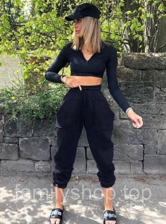 Жіночі спортивні штани-джоггеры Fashion Woman GF1060 чорні