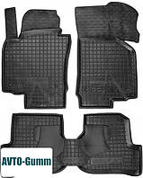 Коврики в салон для Volkswagen Golf V '04-09 резиновые, черные (AVTO-Gumm)