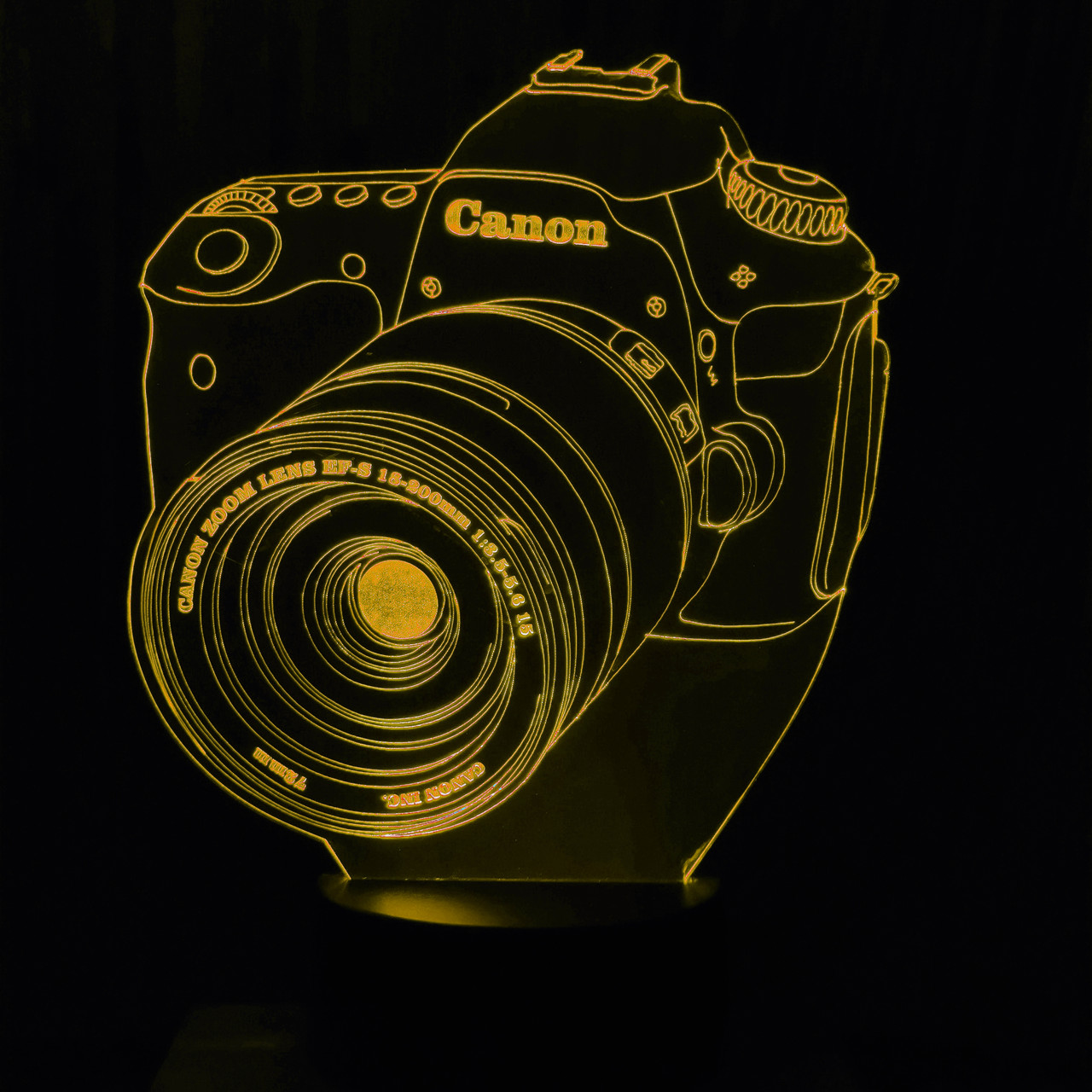 Світильник-нічник 3d фотоапарат жовтий AVA-000105
