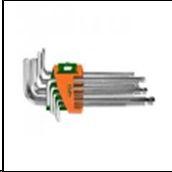 Я_Ключі TORX Grad T10-T50 мм 9 шт. CrV (короткі з отвором)