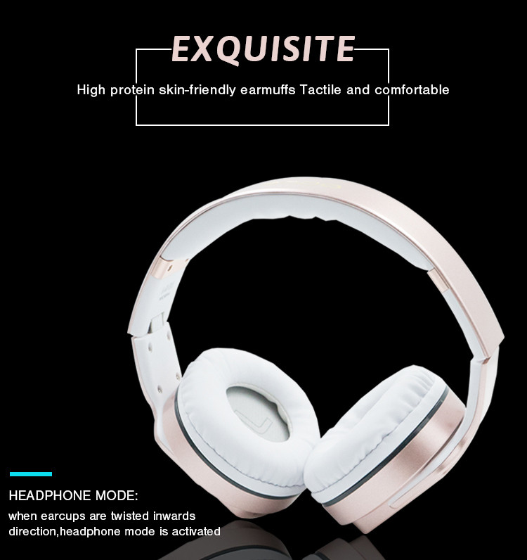 Бездротові Bluetooth-навушники 2в1 SODO MH2 з функцією колонок, MP3 плеєром і радіо, Золотий