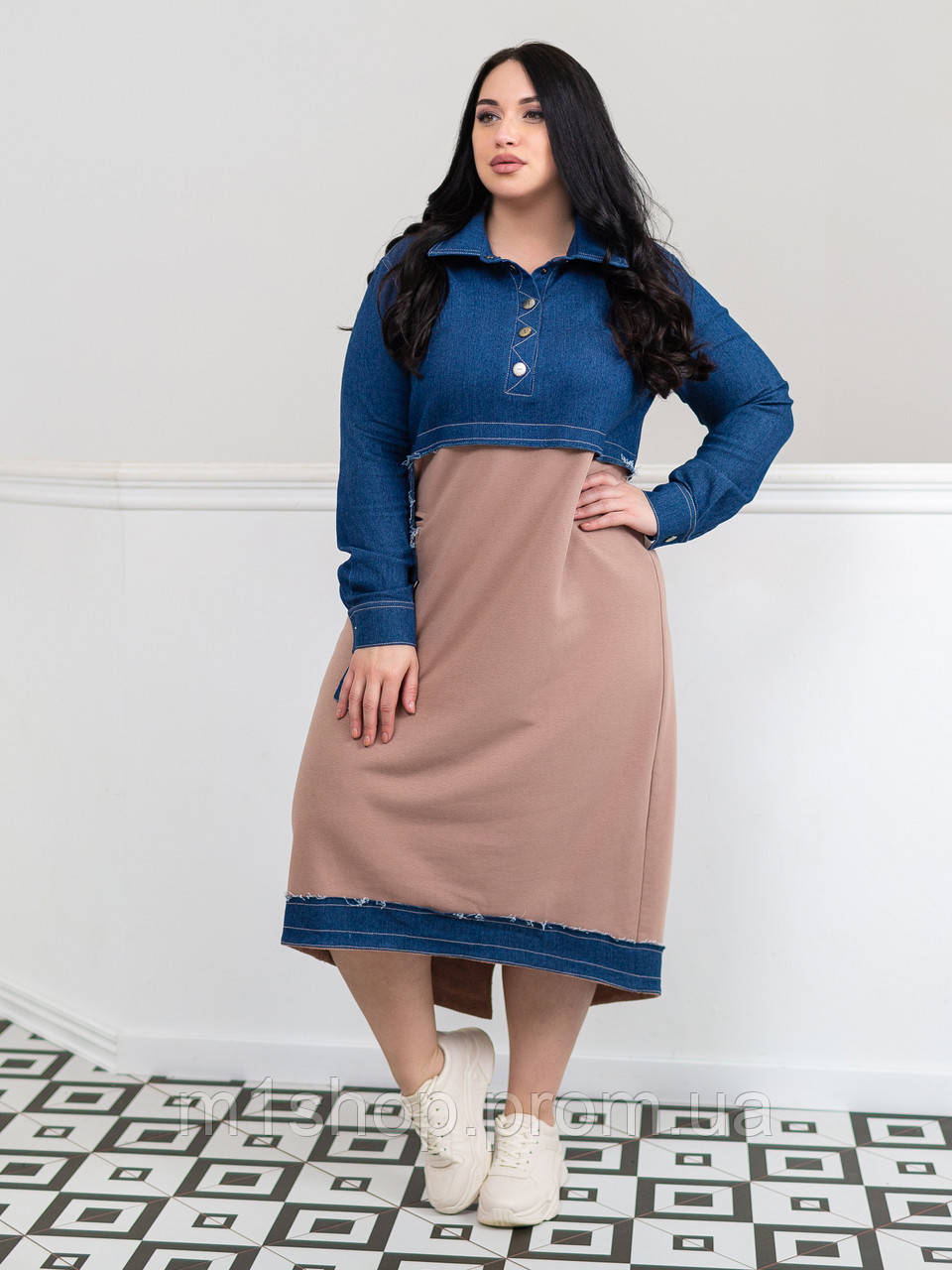 Жіноче джинсове плаття великих розмірів (Евія lzn)