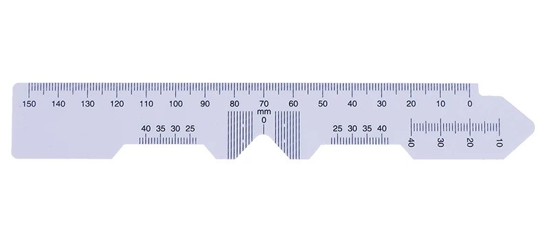 Лінійка — пупіллометр No1 для вимірювання монокулярної й бінокулярної міжзорячної відстані, 150 мм
