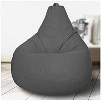 Безкаркасне крісло груша 90х60 см Сіре