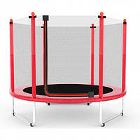 Батут Atleto 152 см із сіткою жовтий (5 ft) (21000100) Червоний