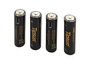 Аккумуляторы (батарейки) AAA micro USB мизинчиковый 400 мАч 1.5V Li-ion Tipsun комплект 4шт + шнур зарядки