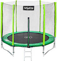 Батут Atleto 252 см з подвійними ногами з сіткою зелений (21000802)