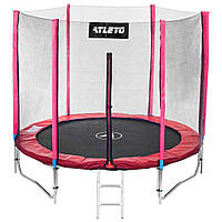 Батут Atleto 312 см із подвійними ногами із сіткою зелений (21000504) Червоний