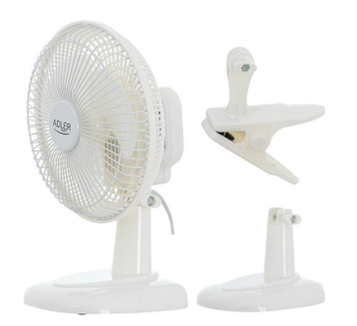 Вентилятор Adler AD 7317 з кліпсою + основа 15 см