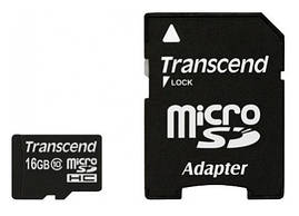 Картка пам'яті microSDHC Transcend 16 Gb 10class