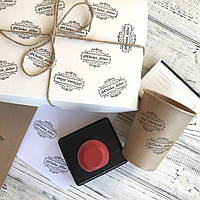 Печать для брендування паперових стаканів, пакетів і картонних коробок, штамп 40*25мм для нанесення логотипу