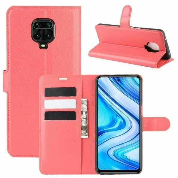 Чехол-книжка Bookmark для Xiaomi Redmi Note 9 Pro red
