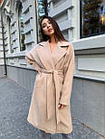 Кашемірове пальто на запах під пояс із відкладним коміром і прорізними кишенями (р. 42-46) 1702182, фото 2