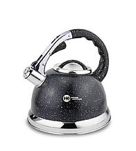 Чайник з нержавіючої сталі з гранітним покриттям 3,5 л зі свистком Higer Kitchen ZP-021 Чорний
