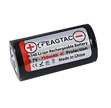 Акумулятор 16340 Li-Ion EagTac CR123A Protected, 750mAh, 1.5A, фото 1