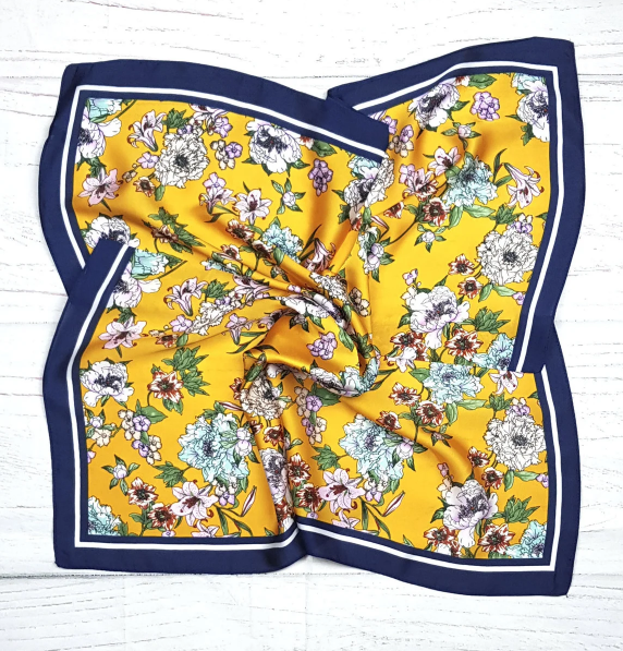 Шийна хустка Сібіл 70х70 см гірчичний