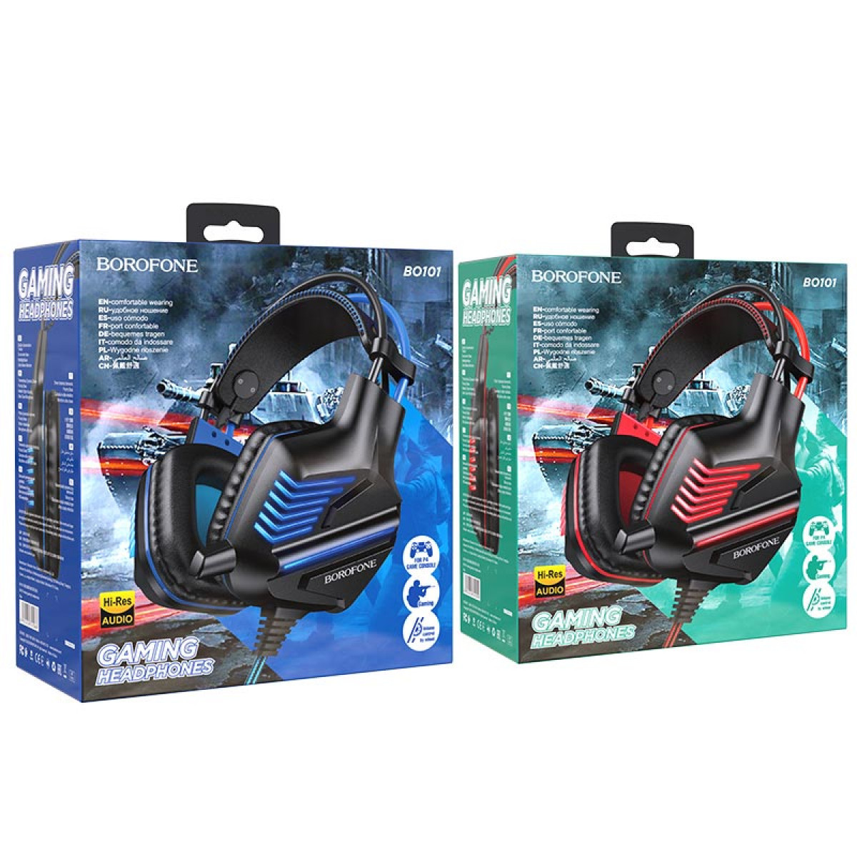 Навушники Borofone BO101 Racing з мікрофоном Led підсвітка