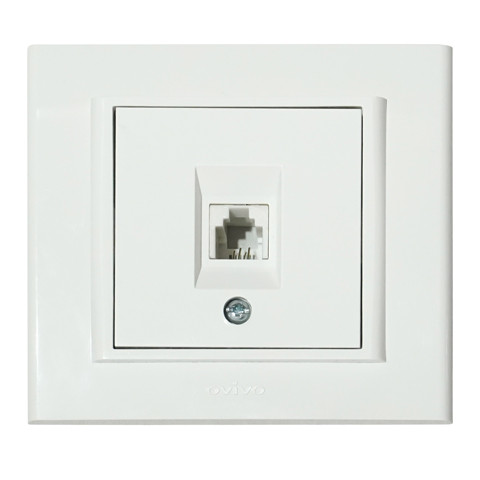 Розетка телефонна біла MINA