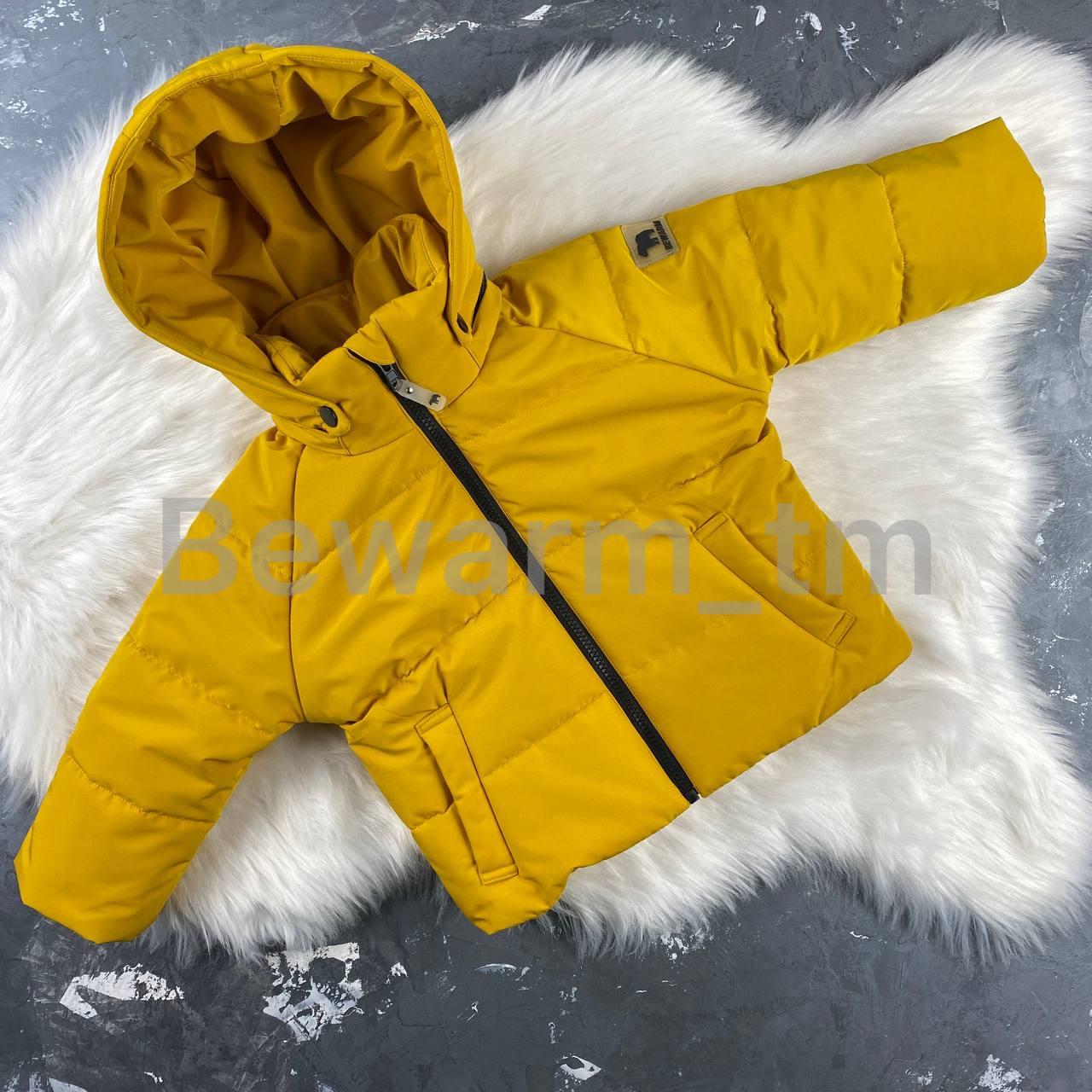 Куртка-пуффер детская демисезонная цвет горчица - фото 2 - id-p1384486488