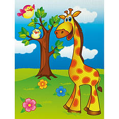 Розпис по полотну для дітей 18х24 см — Веселий жирафик
