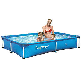 Каркасний басейн Bestway 56401, 221х150х43 см, блакитний