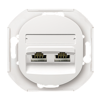 Механізм: Розетка 2-а комп'ютерній ють. 2*RJ45 Cat5e, UTP, Aling-Conel EON (білий)