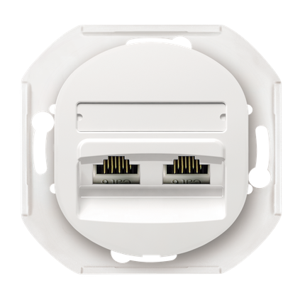 Механізм: Розетка 2-а телеф. RJ12 6/4, Aling-Conel EON (білий)