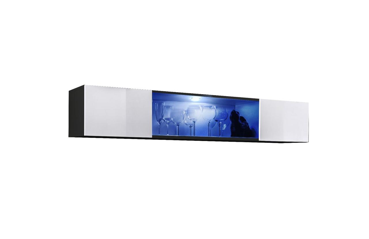 Вітрина навісна Typ 52 FLY ASM MEBLE чорний/білий глянець, фото 1