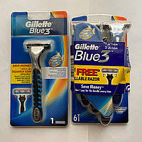 Верстат чоловічий одноразовий Gillette Blue 3 6 шт. + Верстат Gillette Blue 3