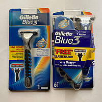 Верстат чоловічий одноразовий Gillette Blue 3 6 шт. + Верстат Gillette Blue 3