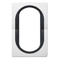 Рамка 1-а горизонт для 2-ї розетки, Aling-Conel EON (білий-чорний)