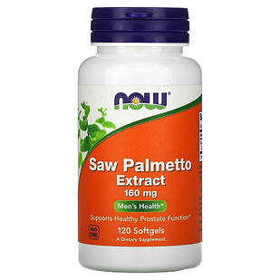 Now Foods Saw Palmetto екстракт пальми сереноа 160 мг, 120 ЖК