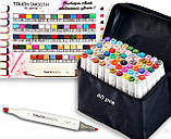 Набір якісних маркерів 60 штук Touch Smooth для скетчинга, Маркери художні двосторонні, фото 4