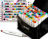 Набір професійних двосторонніх маркерів для скетчингу Touch Smooth 80 кольорів, художні маркери, фото 5