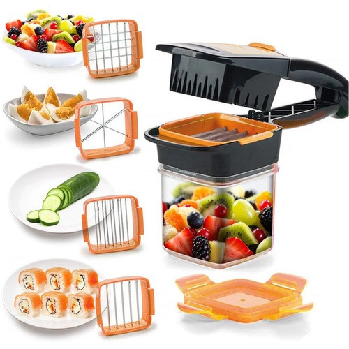 Овочерізка універсальна Nicer Dicer quick 5 в 1 Жовтогарячий (KG-1507)