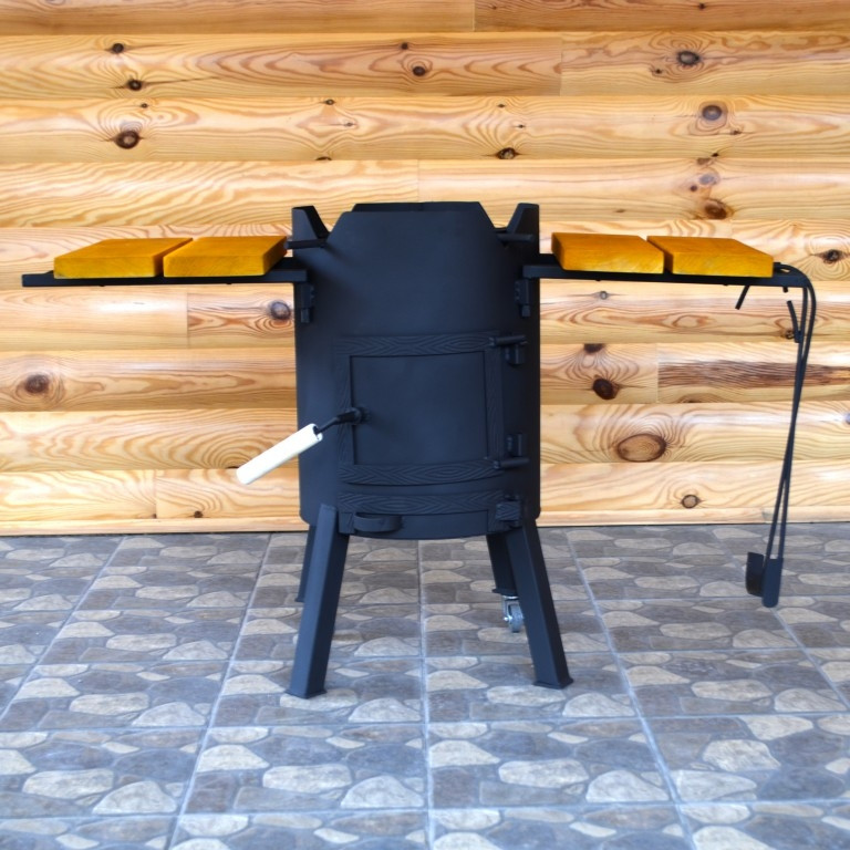 Піч під казан з полицями і колесами, фото 1