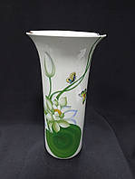 Ваза декоративная / ваза для цветов "Тихая заводь" рисунок золото Коростенский фарфор.